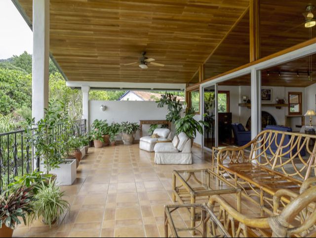 Patio with view of Volcan Baru in Panama